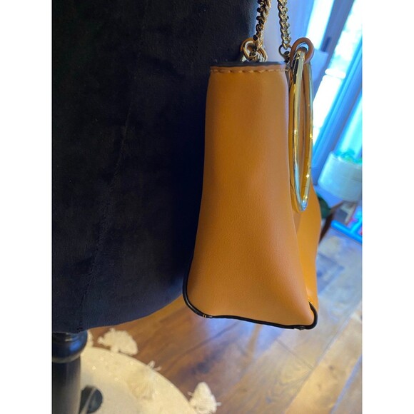 Co Lab Bangle Tote Bucket Vegan Tan w/ Gold Chain Purse Bag by Christopher Kon - Picture 6 of 11
